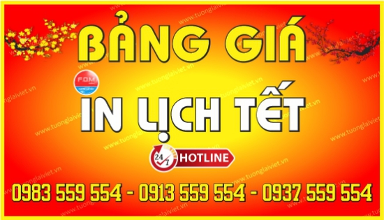 Bảng giá In Lịch Tết 2026