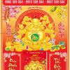 Bìa Lịch Bloc Dán Nổi 3D Lộc Túi Vàng