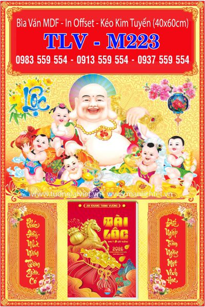 Bìa lịch gắn bloc Di Lặc