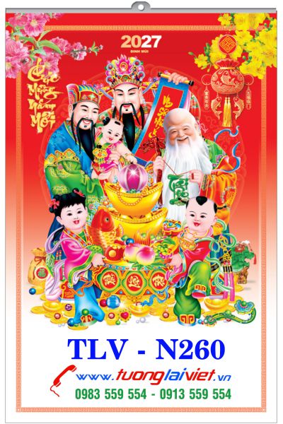 In Lịch 5 tờ Phúc Lộc Thọ