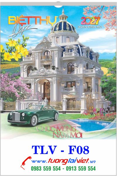 In Lịch 7 tờ Biệt Thự Xe Hơi