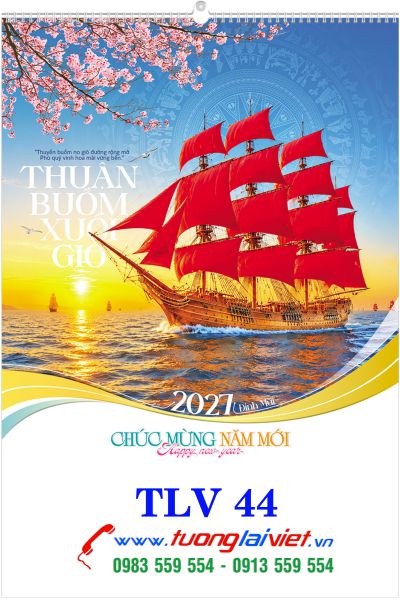 In Lịch 7 Tờ Lò Xo Thuận Buồm Xuôi Gió