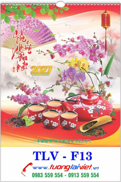 In Lịch 7 Tờ Lò Xo Trà Đạo
