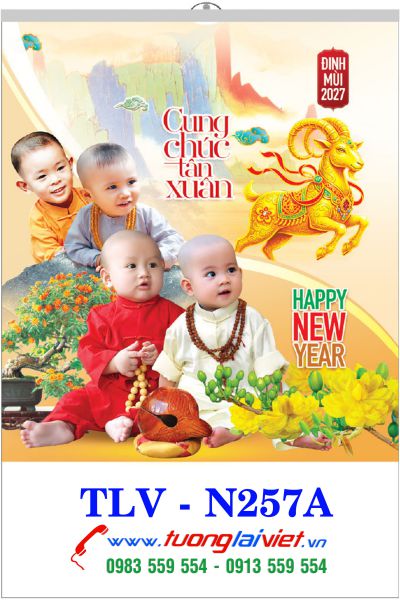 In Lịch 7 tờ nẹp thiếc Chú Tiểu