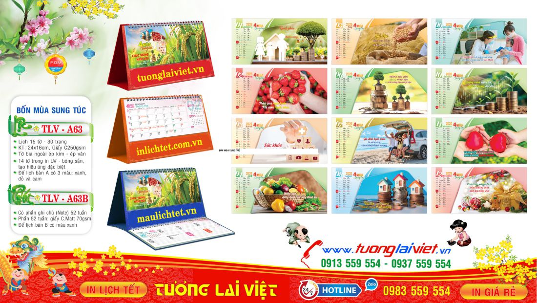 In Lịch Để Bàn