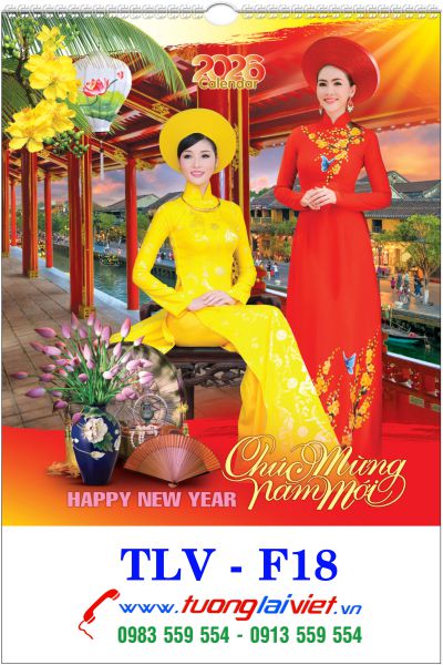 In lịch treo tường 7 tờ Áo dài Việt Nam