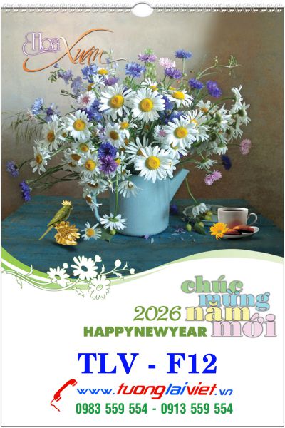 In lịch treo tường 7 tờ Bốn mùa hoa