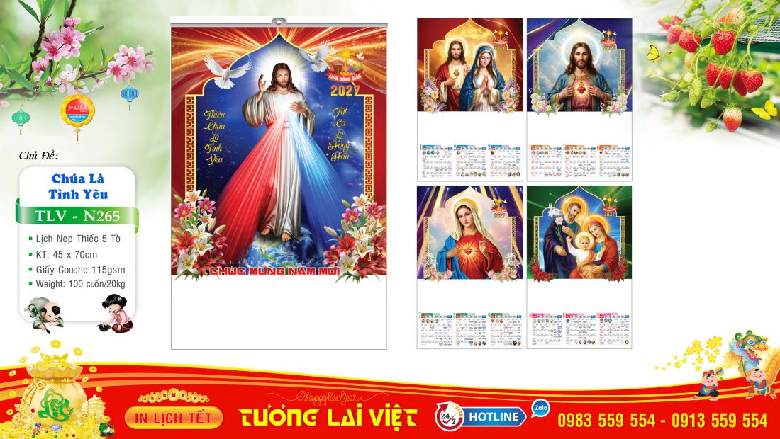 Lịch 5 tờ Chúa Giesu