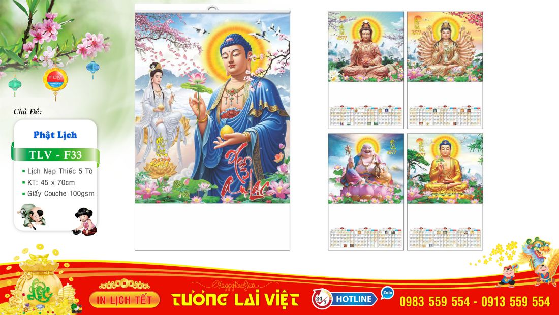 Lịch 5 tờ Lịch Phật Giáo