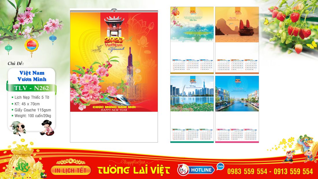 Lịch 5 tờ Phong Cảnh