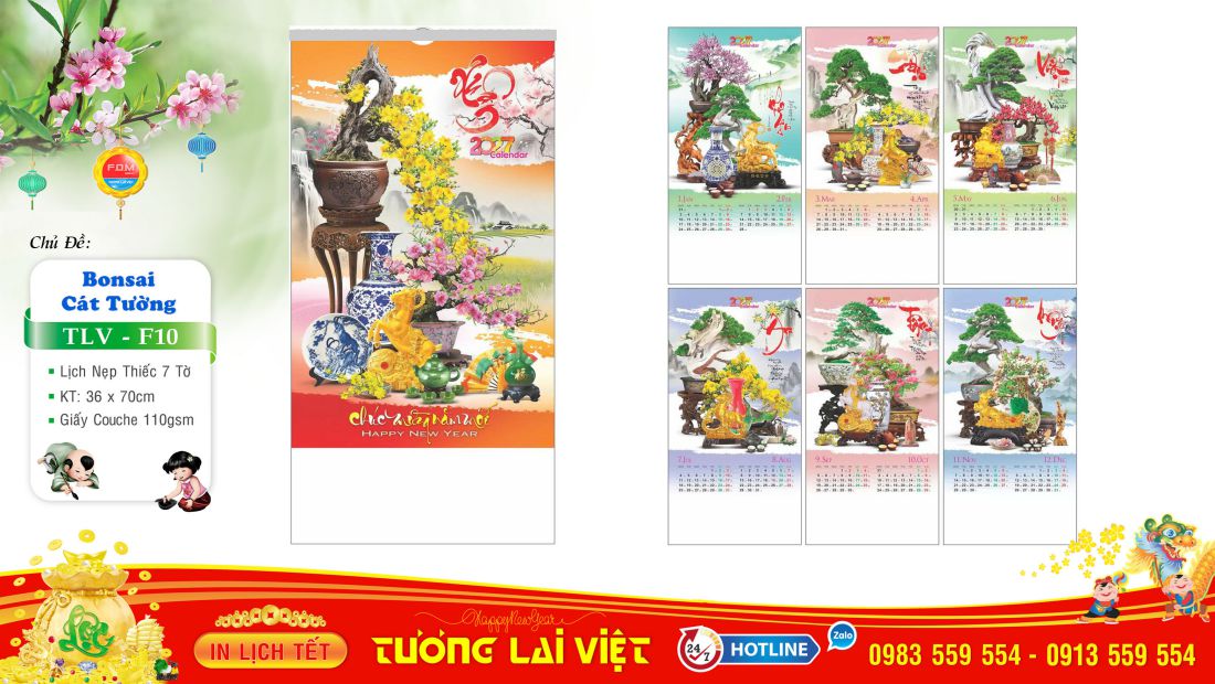 Lịch 7 tờ Bonsai