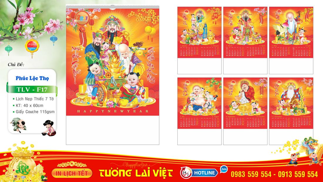 Lịch 7 tờ Phúc Lộc Thọ