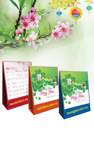 Lịch Bàn Đứng Thông Điệp May Mắn