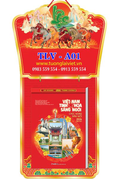 Lịch Bloc siêu cực đại đặt biệt 38x54 Chữ Cẩm Thạch
