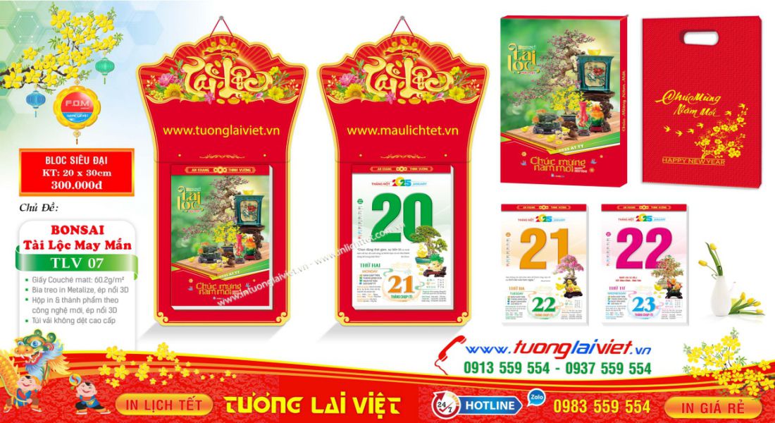Mẫu Lịch Bloc Tài Lộc