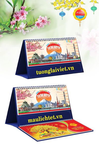 Lịch Để Bàn 13 Tờ Sắc Màu Nhật Bản