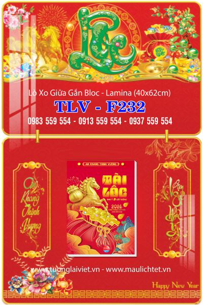 Lịch gập laminate Chữ Lộc