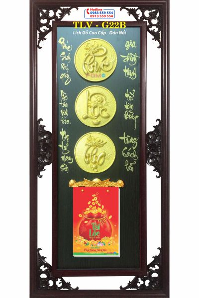 Lịch Gỗ Phúc Lộc Thọ Tròn