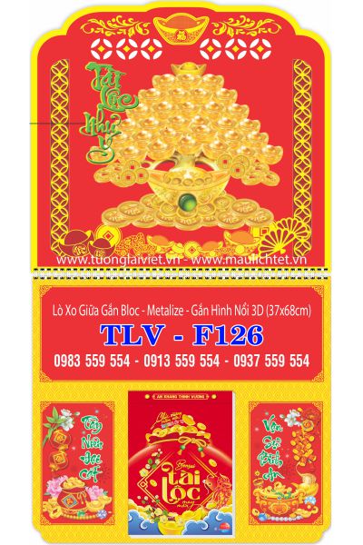 Lịch Lò Xo Giữa Dán Nổi Tài Lộc Như Ý