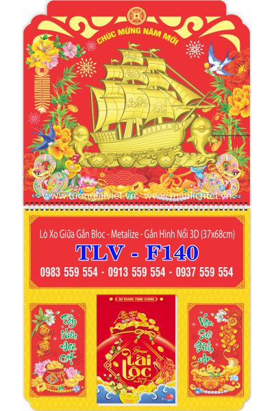 Lịch Lò Xo Giữa Dán Nổi Thuyền Buồm