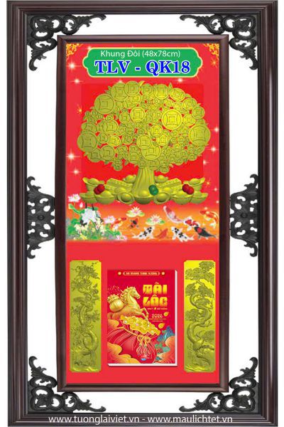 Lịch Phù Điêu Khung Nhựa Lộc Kim Tiền