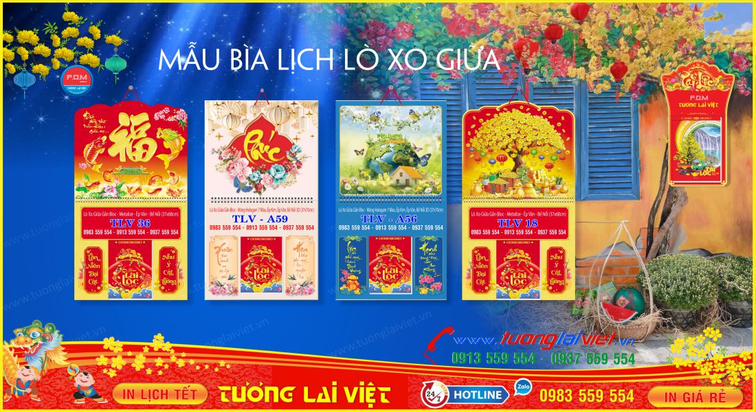 Mẫu Bìa Lịch Bloc Lò Xo Giữa