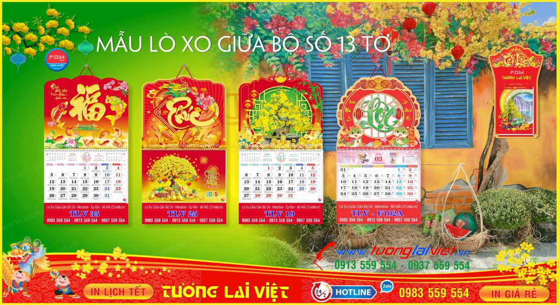 Mẫu Lịch Tết 13 Tờ