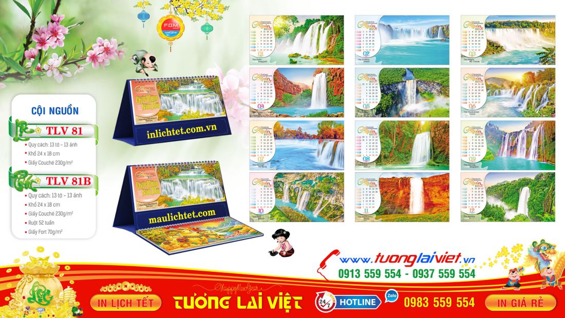 Mẫu lịch bàn 13 tờ Cội Nguồn