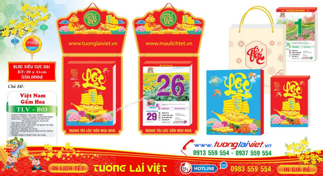 Mẫu Lịch Bloc giá rẻ