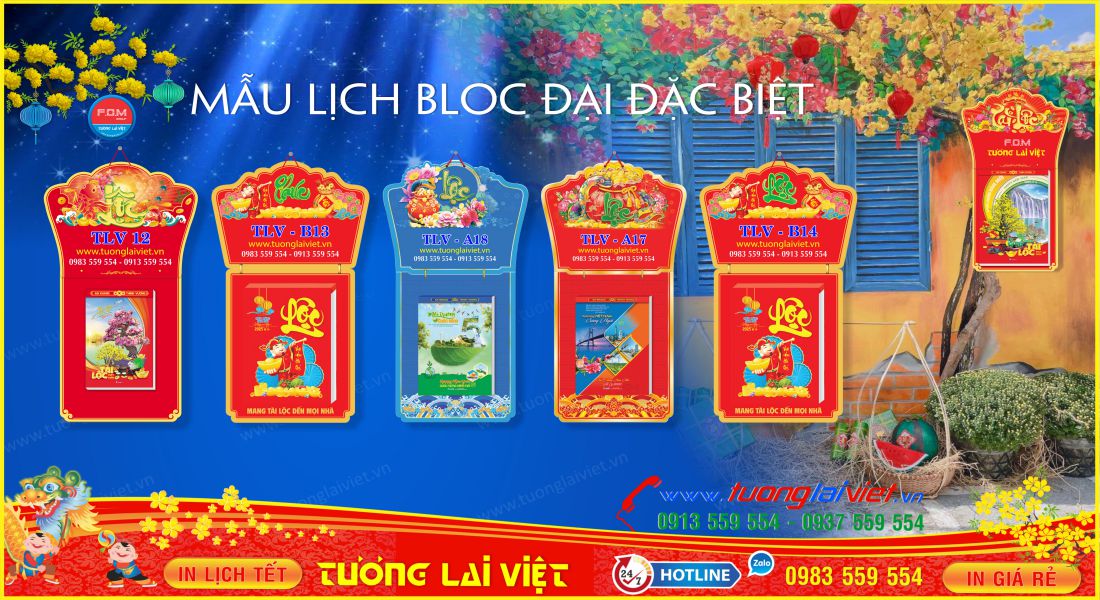 Mẫu Lịch Bloc Khổ Đại 17x24