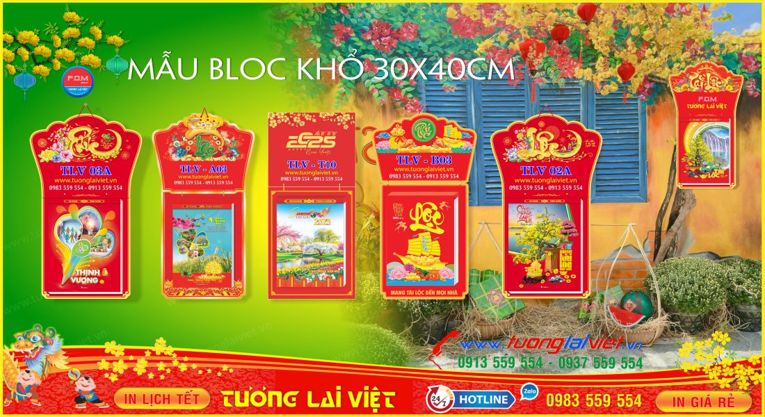 Mẫu Lịch Bloc Siêu Cực Đại 30x40