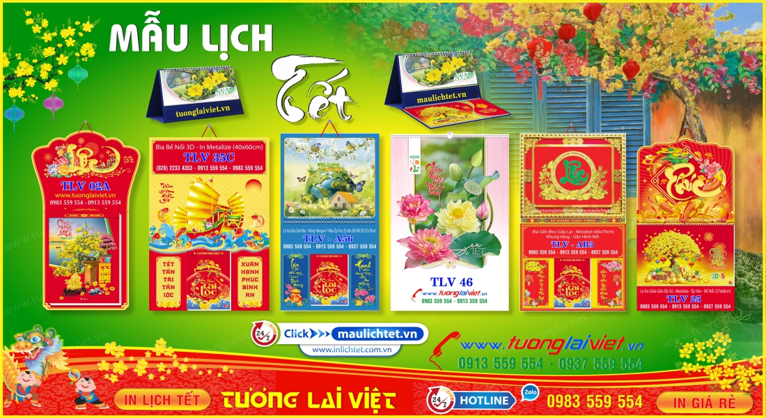Mẫu Lịch Tết TLV 2026